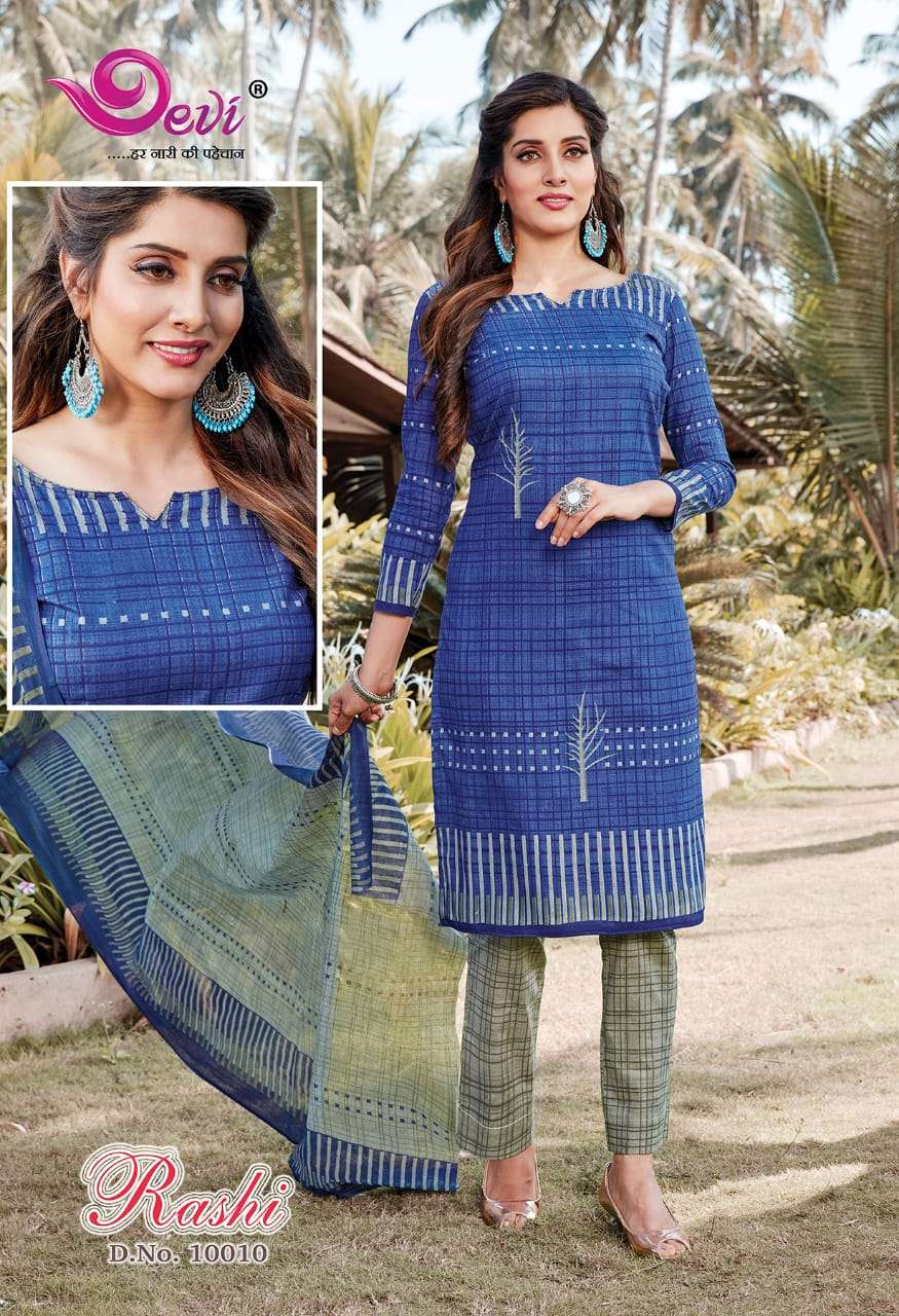 RASHI VOL-10 BY DEVI 10001 TO 10012 SERIES BEAUTIFUL SUITS COLORFUL STYLISH FANCY CASUAL WEAR & ETHNIC WEAR FANCY DRESSES AT WHOLESALE PRICE