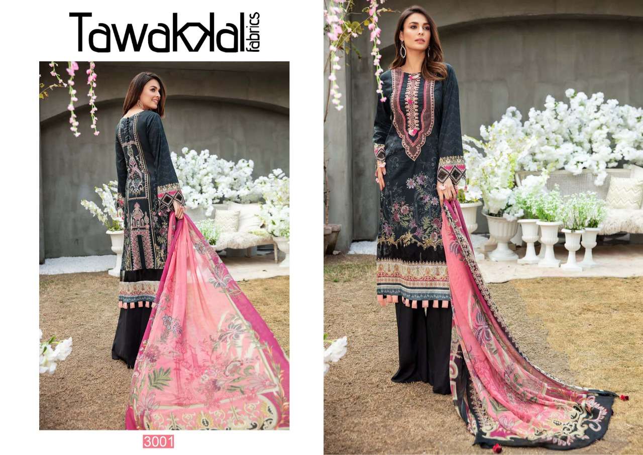 OPULENCE LUXURY COTTON VOL-3 BY TAWAKKAL FAB 3001 TO 3010 SERIES BEAUTIFUL SUITS COLORFUL STYLISH FANCY CASUAL WEAR & ETHNIC WEAR COTTON PRINT DRESSES AT WHOLESALE PRICE