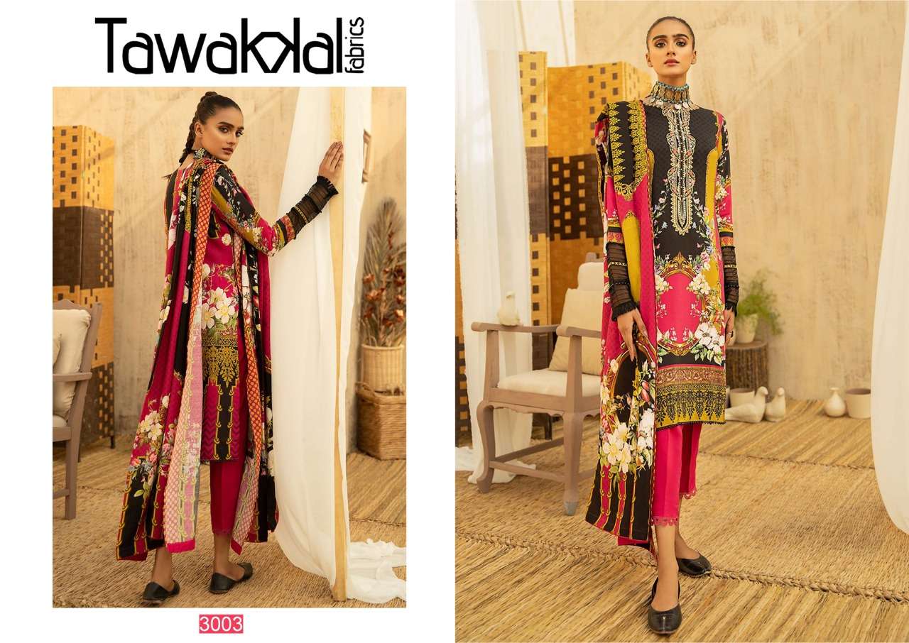 OPULENCE LUXURY COTTON VOL-3 BY TAWAKKAL FAB 3001 TO 3010 SERIES BEAUTIFUL SUITS COLORFUL STYLISH FANCY CASUAL WEAR & ETHNIC WEAR COTTON PRINT DRESSES AT WHOLESALE PRICE