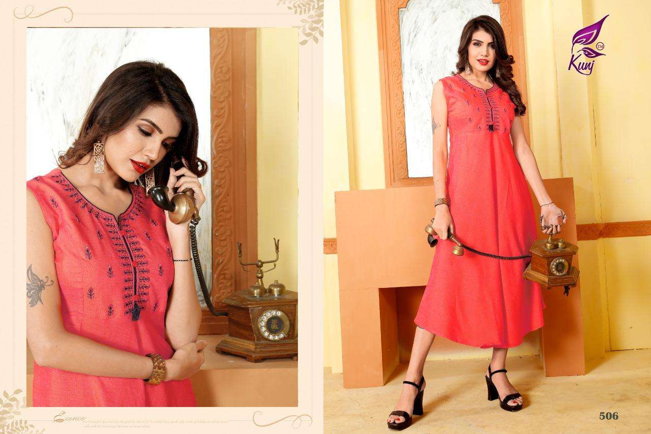 VARAHI VOL-5 BY KUNJ 501 TO 508 SERIES DESIGNER STYLISH FANCY COLORFUL BEAUTIFUL PARTY WEAR & ETHNIC WEAR COLLECTION HEAVY TWO TONE RAYON KURTIS AT WHOLESALE PRICE
