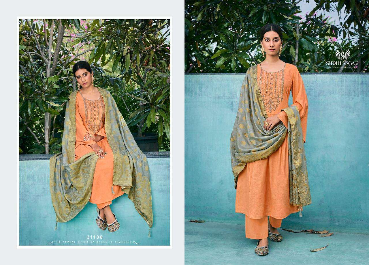 NIRMAYA BY SIDDHI SAGAR 31101 TO 31108 SERIES BEAUTIFUL SUITS COLORFUL STYLISH FANCY CASUAL WEAR & ETHNIC WEAR PURE COTTON EMBROIDERED DRESSES AT WHOLESALE PRICE
