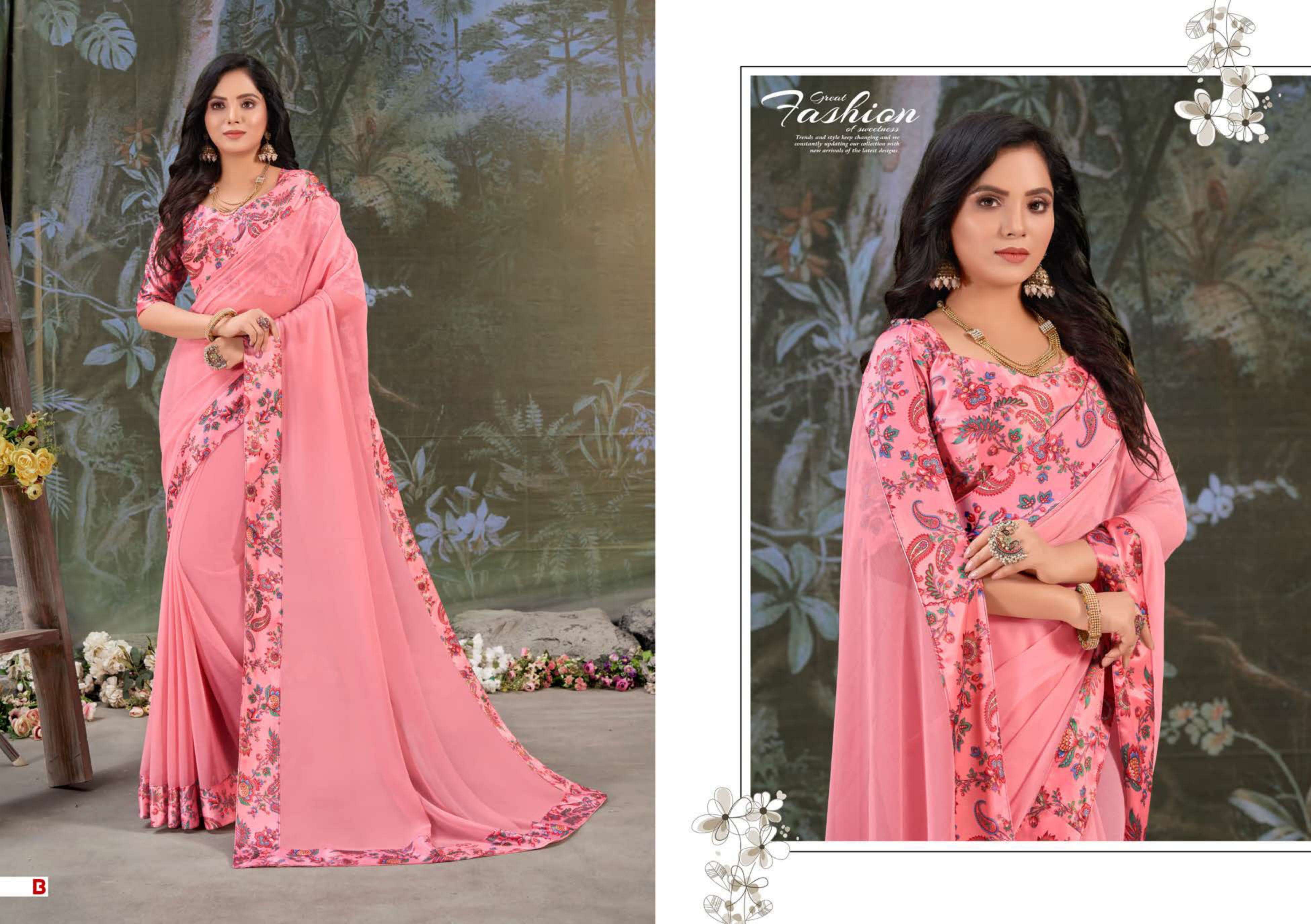ROSE QUEEN BY SHRAVYA A TO H SERIES INDIAN TRADITIONAL WEAR COLLECTION BEAUTIFUL STYLISH FANCY COLORFUL PARTY WEAR & OCCASIONAL WEAR CHIFFON SILK SAREES AT WHOLESALE PRICE