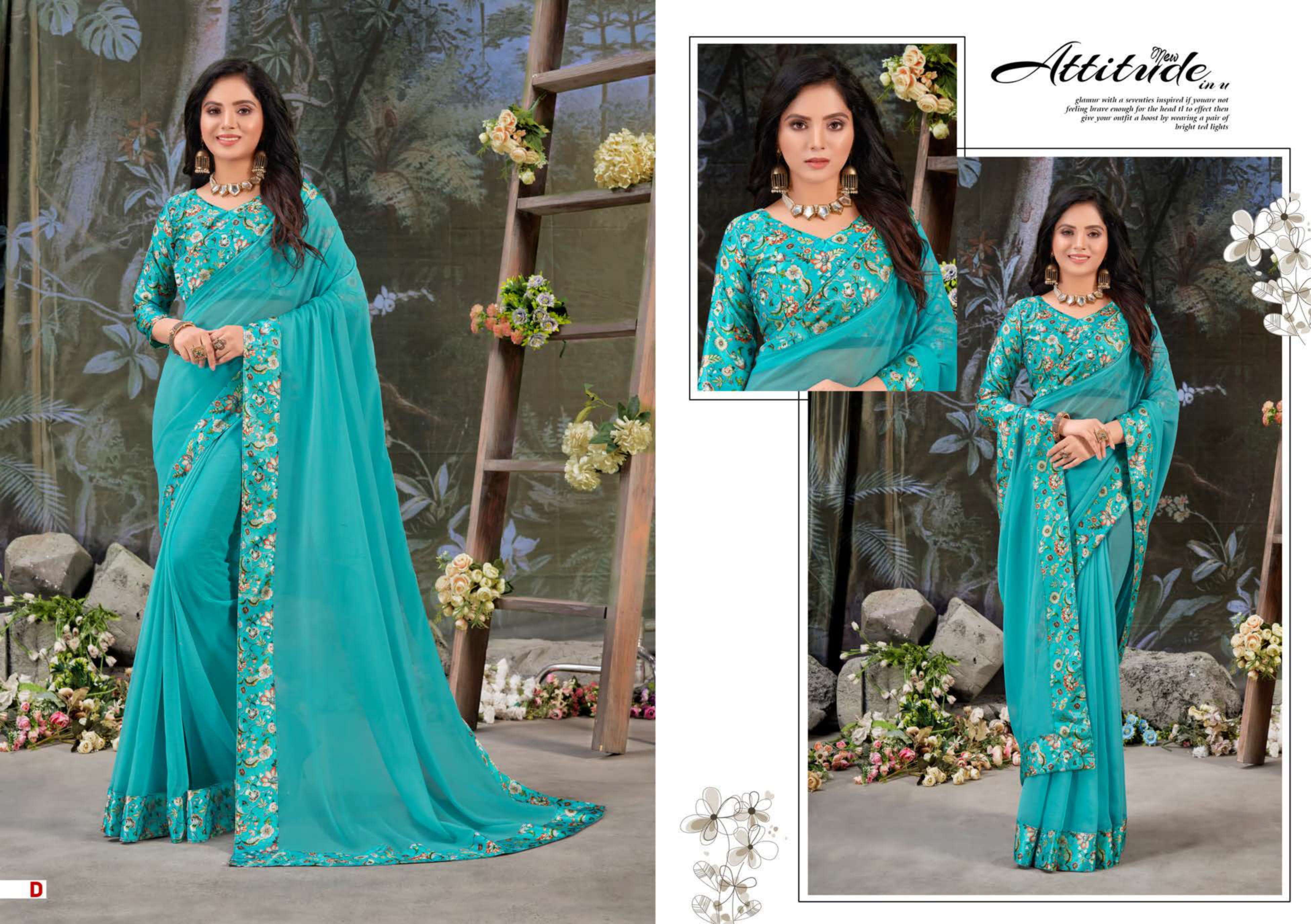 ROSE QUEEN BY SHRAVYA A TO H SERIES INDIAN TRADITIONAL WEAR COLLECTION BEAUTIFUL STYLISH FANCY COLORFUL PARTY WEAR & OCCASIONAL WEAR CHIFFON SILK SAREES AT WHOLESALE PRICE