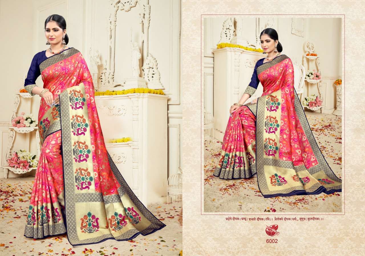 SUMMER SILK BY PATANG SAREES 6001 TO 6006 SERIES INDIAN TRADITIONAL WEAR COLLECTION BEAUTIFUL STYLISH FANCY COLORFUL PARTY WEAR & OCCASIONAL WEAR SILK SAREES AT WHOLESALE PRICE
