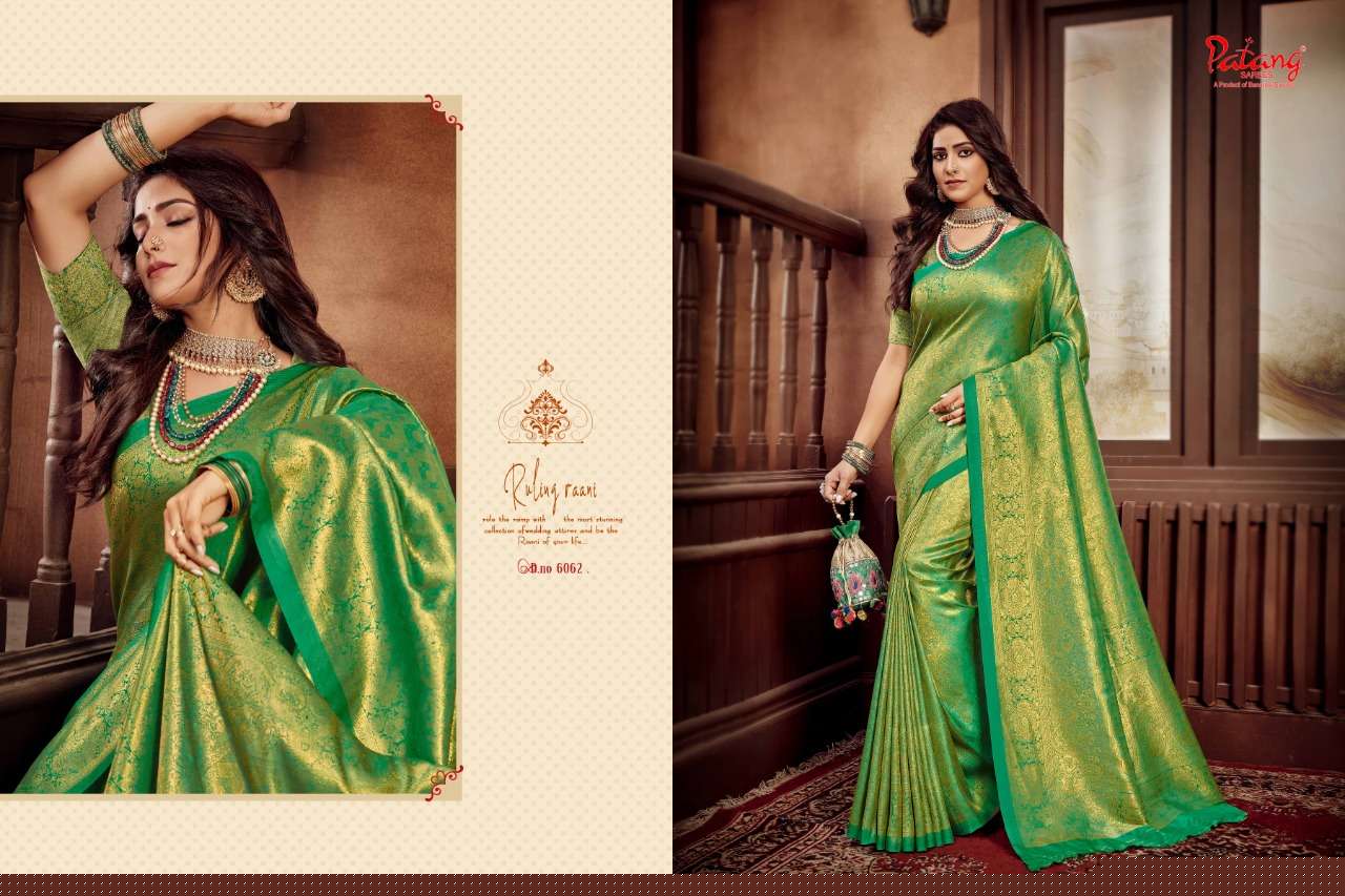 TEJASWINI BY PATANG SAREES 6061 TO 6068 SERIES INDIAN TRADITIONAL WEAR COLLECTION BEAUTIFUL STYLISH FANCY COLORFUL PARTY WEAR & OCCASIONAL WEAR SOFT SILK SAREES AT WHOLESALE PRICE