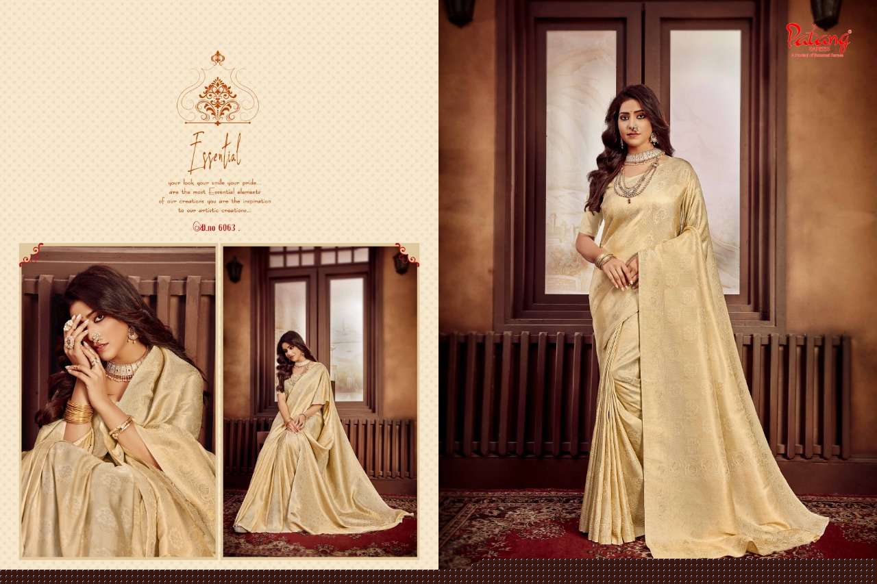 TEJASWINI BY PATANG SAREES 6061 TO 6068 SERIES INDIAN TRADITIONAL WEAR COLLECTION BEAUTIFUL STYLISH FANCY COLORFUL PARTY WEAR & OCCASIONAL WEAR SOFT SILK SAREES AT WHOLESALE PRICE