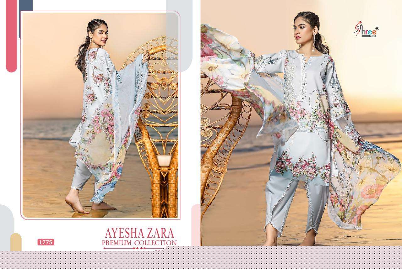 AYESHA ZARA PREMIUM COLLECTION VOL-2 BY SHREE FABS 1775 TO 1784 SERIES BEAUTIFUL ANARKALI SUITS STYLISH FANCY COLORFUL PARTY WEAR & ETHNIC WEAR PURE COTTON PRINT WITH EMBROIDERED DRESSES AT WHOLESALE PRICE