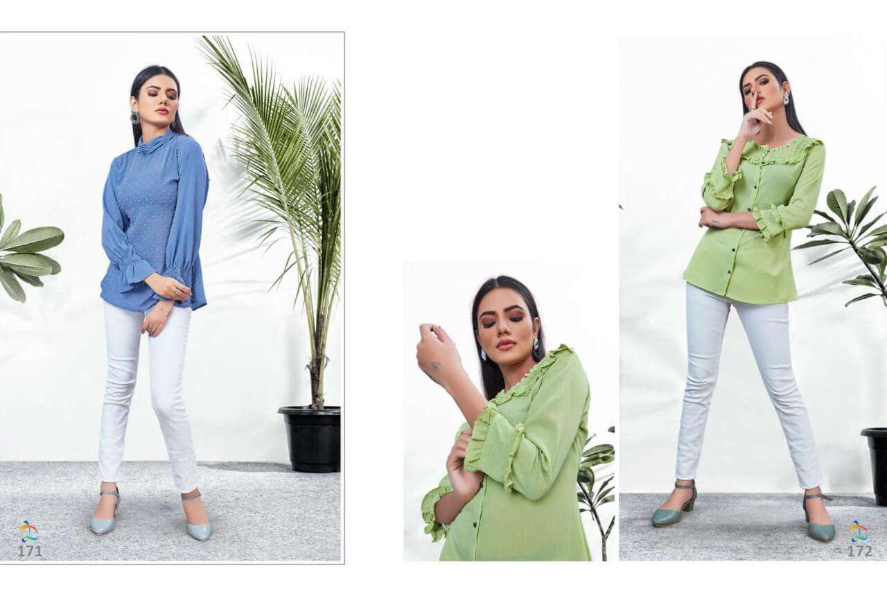 RIANNA BY DOVI FASHION 170 TO 177 SERIES DESIGNER STYLISH FANCY COLORFUL BEAUTIFUL PARTY WEAR & ETHNIC WEAR COLLECTION CHIFFON KURTIS AT WHOLESALE PRICE