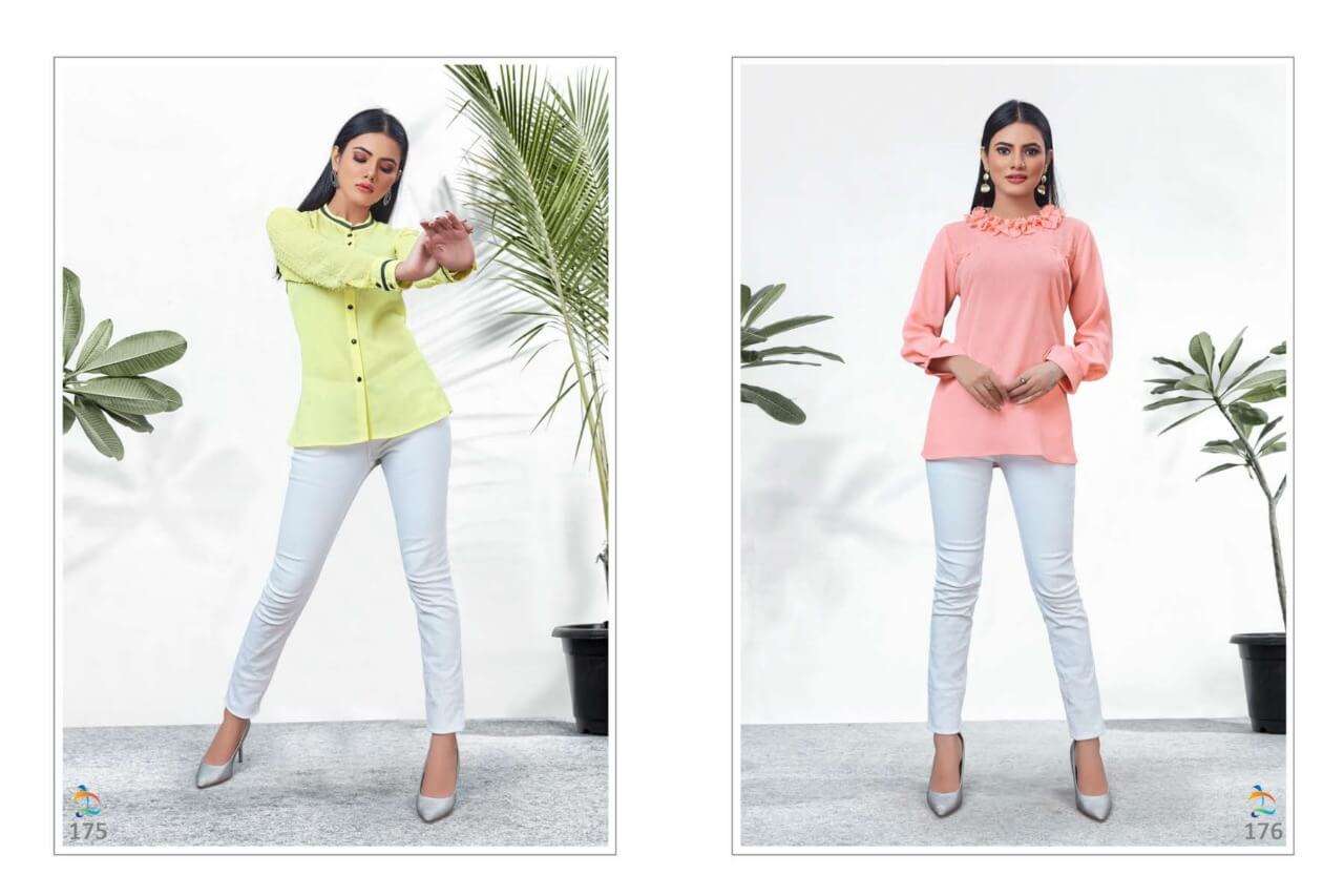 RIANNA BY DOVI FASHION 170 TO 177 SERIES DESIGNER STYLISH FANCY COLORFUL BEAUTIFUL PARTY WEAR & ETHNIC WEAR COLLECTION CHIFFON KURTIS AT WHOLESALE PRICE