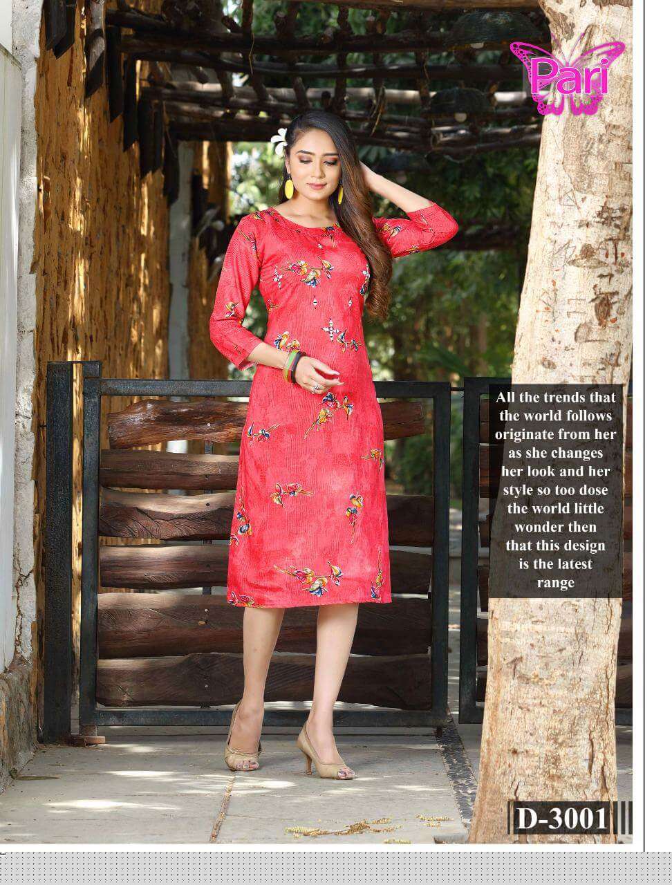 NYSAA VOL-3 BY PARI 3001 TO 3008 SERIES DESIGNER STYLISH FANCY COLORFUL BEAUTIFUL PARTY WEAR & ETHNIC WEAR COLLECTION RAYON FOIL PRINT KURTIS AT WHOLESALE PRICE