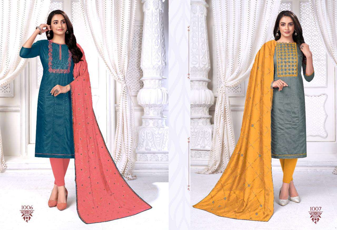 NAZRIN BY RR FASHION 1001 TO 1008 SERIES BEAUTIFUL SUITS COLORFUL STYLISH FANCY CASUAL WEAR & ETHNIC WEAR FANCY EMBROIDERED DRESSES AT WHOLESALE PRICE