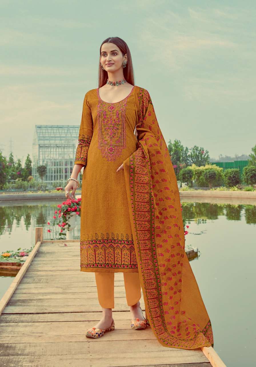 ABEERA VOL-4 BY VASTU TEX 10001 TO 10010 SERIES BEAUTIFUL SUITS COLORFUL STYLISH FANCY CASUAL WEAR & ETHNIC WEAR LAWN COTTON PRINT WITH WORK DRESSES AT WHOLESALE PRICE