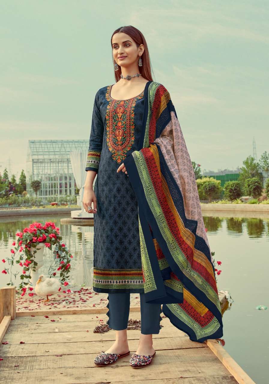 ABEERA VOL-4 BY VASTU TEX 10001 TO 10010 SERIES BEAUTIFUL SUITS COLORFUL STYLISH FANCY CASUAL WEAR & ETHNIC WEAR LAWN COTTON PRINT WITH WORK DRESSES AT WHOLESALE PRICE