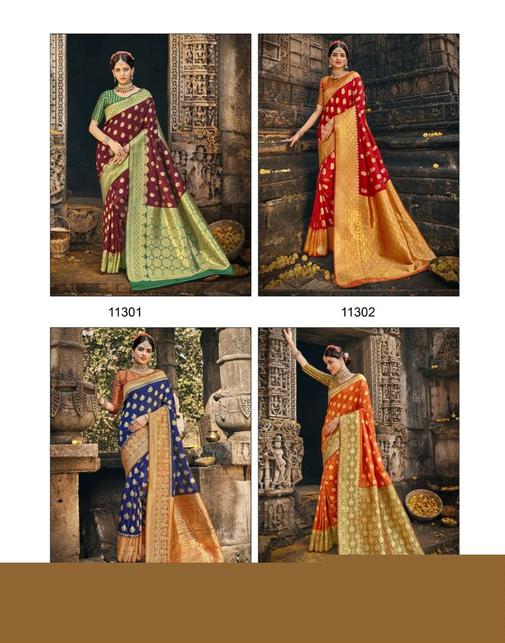 SKS VOL-20 BY SHAKUNT 11301 TO 11308 SERIES INDIAN TRADITIONAL WEAR COLLECTION BEAUTIFUL STYLISH FANCY COLORFUL PARTY WEAR & OCCASIONAL WEAR SOFT SILK SAREES AT WHOLESALE PRICE