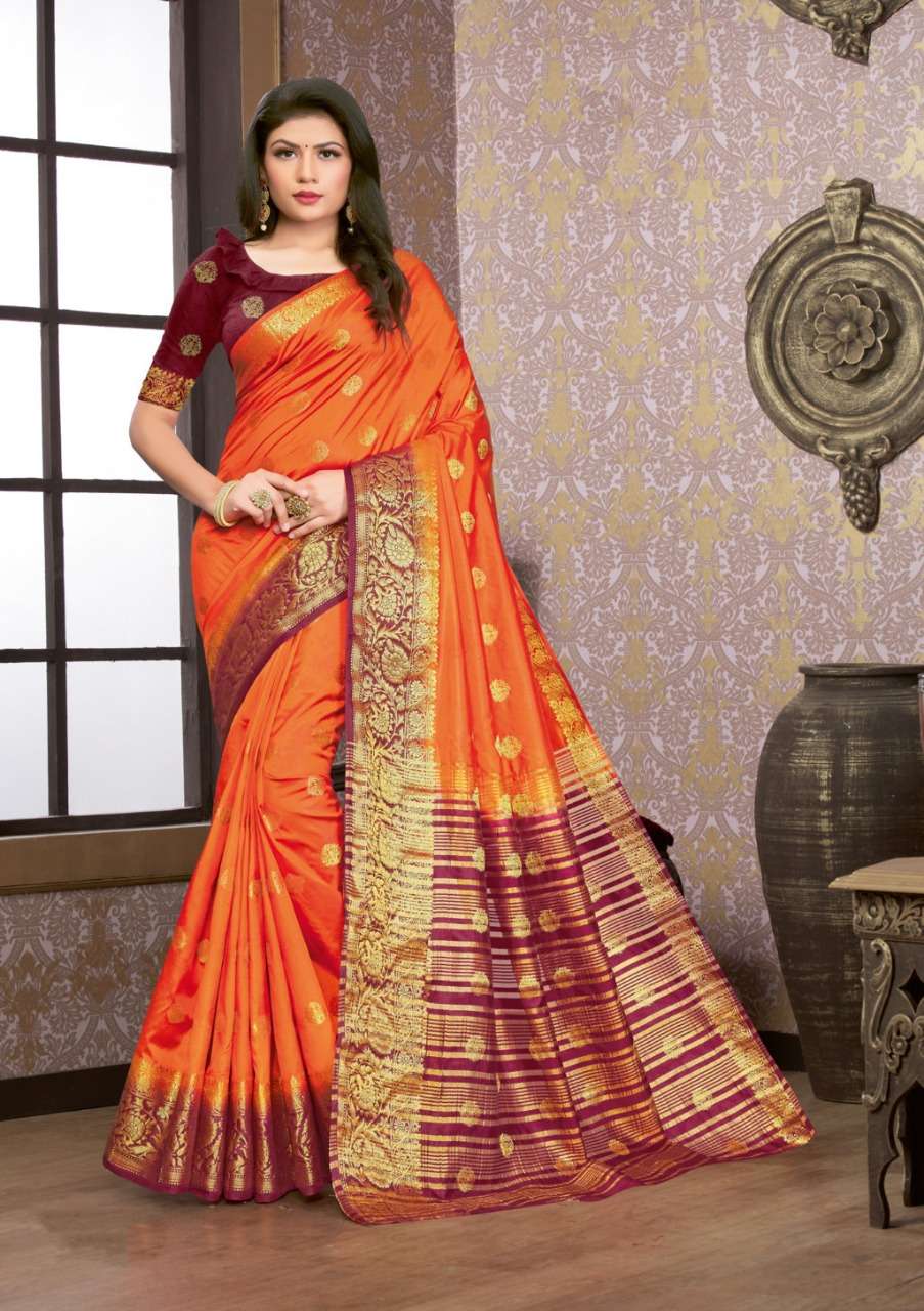 SAANVI SILK BY SANGAM PRINTS 1001 TO 1006 SERIES INDIAN TRADITIONAL WEAR COLLECTION BEAUTIFUL STYLISH FANCY COLORFUL PARTY WEAR & OCCASIONAL WEAR SILK SAREES AT WHOLESALE PRICE