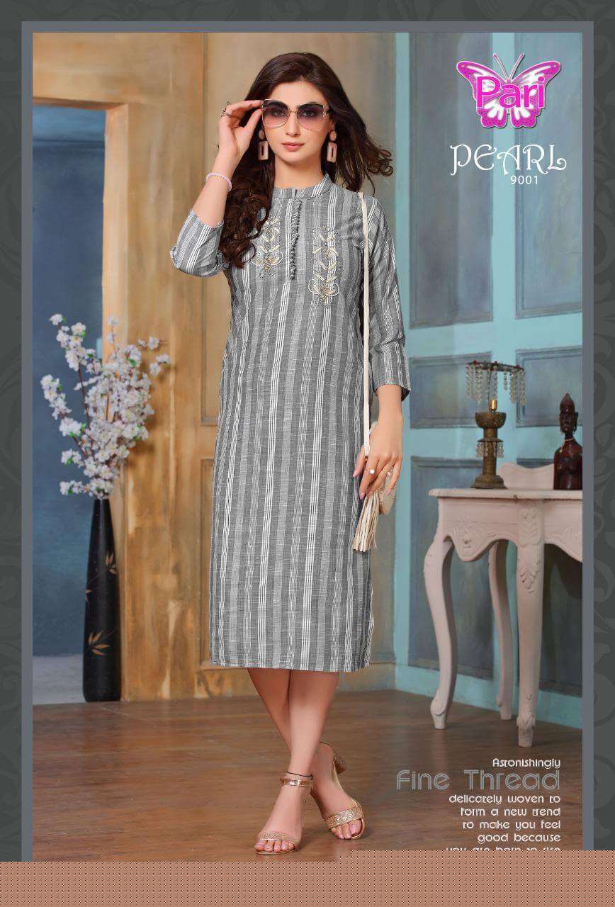 PEARL VOL-9 BY PARI 9001 TO 9008 SERIES DESIGNER STYLISH FANCY COLORFUL BEAUTIFUL PARTY WEAR & ETHNIC WEAR COLLECTION HEAVY RAYON KURTIS AT WHOLESALE PRICE
