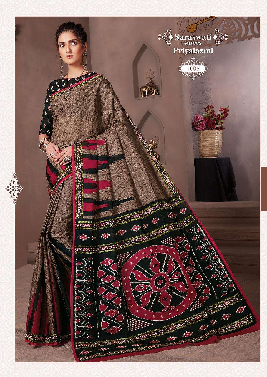 PRIYALAXMI VOL-1 BY SARASWATI SAREES 1001 TO 1030 SERIES INDIAN TRADITIONAL WEAR COLLECTION BEAUTIFUL STYLISH FANCY COLORFUL PARTY WEAR & OCCASIONAL WEAR PURE MAL MAL SAREES AT WHOLESALE PRICE