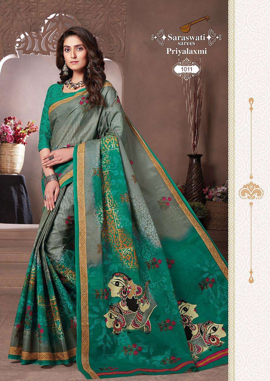 PRIYALAXMI VOL-1 BY SARASWATI SAREES 1001 TO 1030 SERIES INDIAN TRADITIONAL WEAR COLLECTION BEAUTIFUL STYLISH FANCY COLORFUL PARTY WEAR & OCCASIONAL WEAR PURE MAL MAL SAREES AT WHOLESALE PRICE