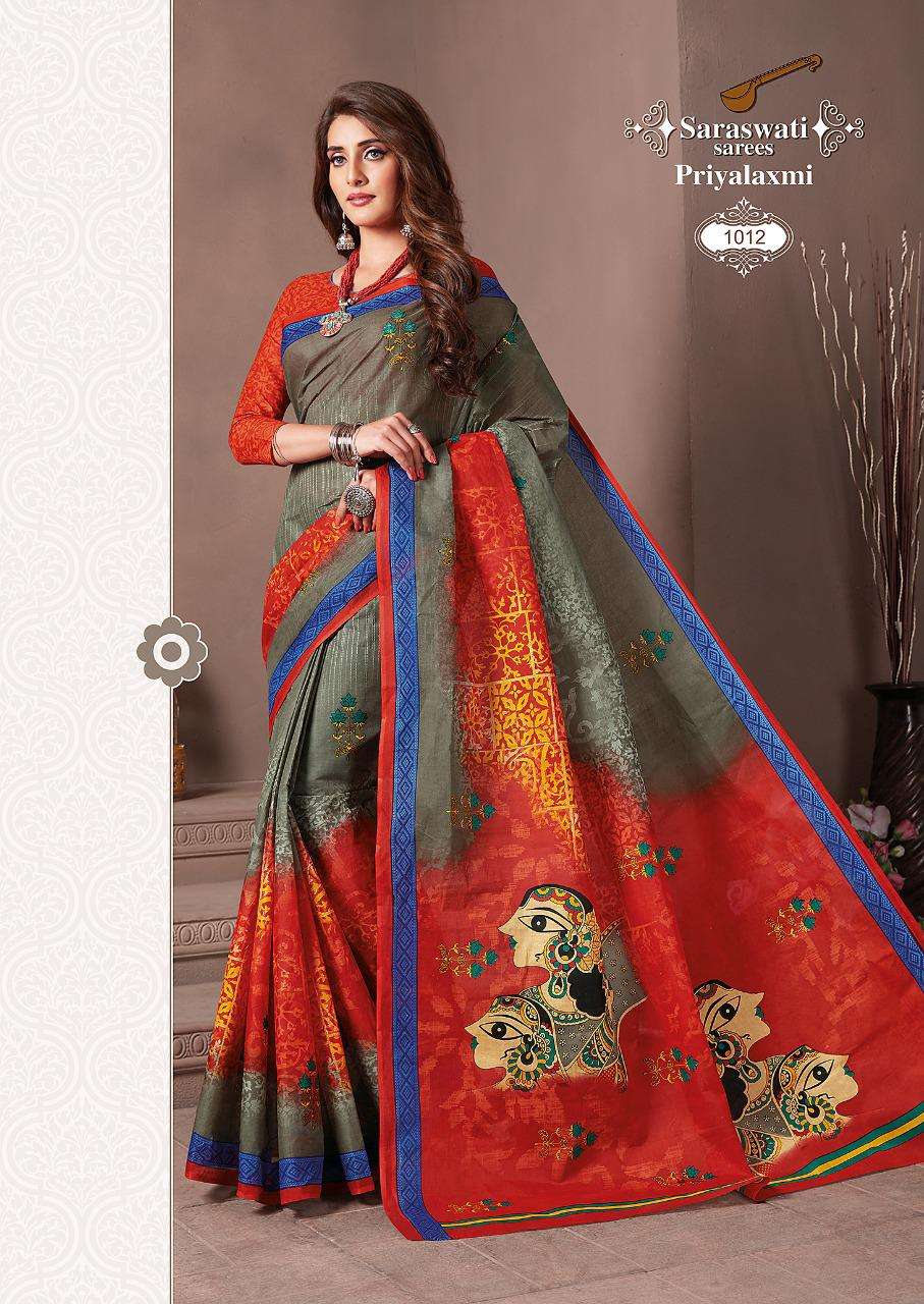 PRIYALAXMI VOL-1 BY SARASWATI SAREES 1001 TO 1030 SERIES INDIAN TRADITIONAL WEAR COLLECTION BEAUTIFUL STYLISH FANCY COLORFUL PARTY WEAR & OCCASIONAL WEAR PURE MAL MAL SAREES AT WHOLESALE PRICE