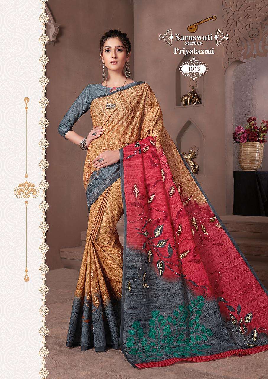 PRIYALAXMI VOL-1 BY SARASWATI SAREES 1001 TO 1030 SERIES INDIAN TRADITIONAL WEAR COLLECTION BEAUTIFUL STYLISH FANCY COLORFUL PARTY WEAR & OCCASIONAL WEAR PURE MAL MAL SAREES AT WHOLESALE PRICE