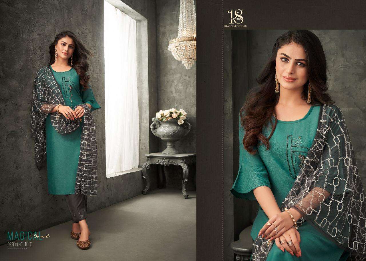 WOMANIYA BY 18 ATTITUDE 1001 TO 1007 SERIES STYLISH FANCY BEAUTIFUL COLORFUL CASUAL WEAR & ETHNIC WEAR PURE MUSLIN DRESSES AT WHOLESALE PRICE