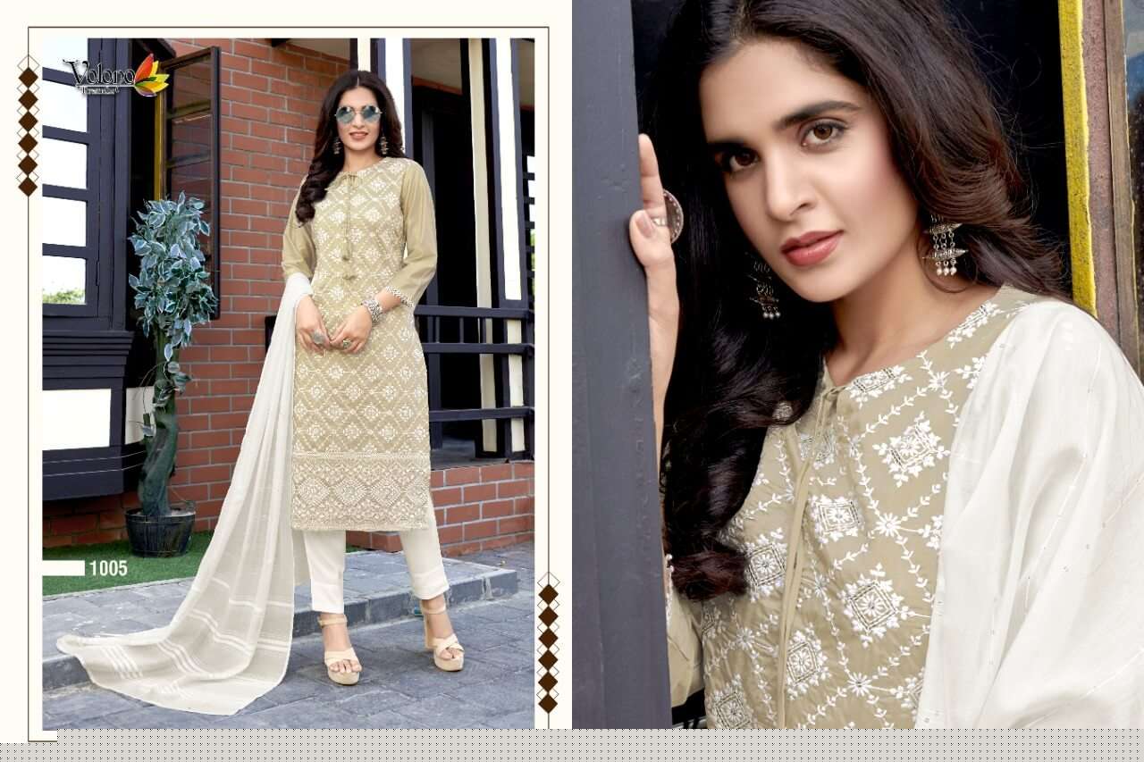 Schiffli Vol-2 By Volono Trendz 1001 To 1006 Series Beautiful Suits Colorful Stylish Fancy Casual Wear & Ethnic Wear Pure Viscose Chanderi With Lakhnavi Work Dresses At Wholesale Price