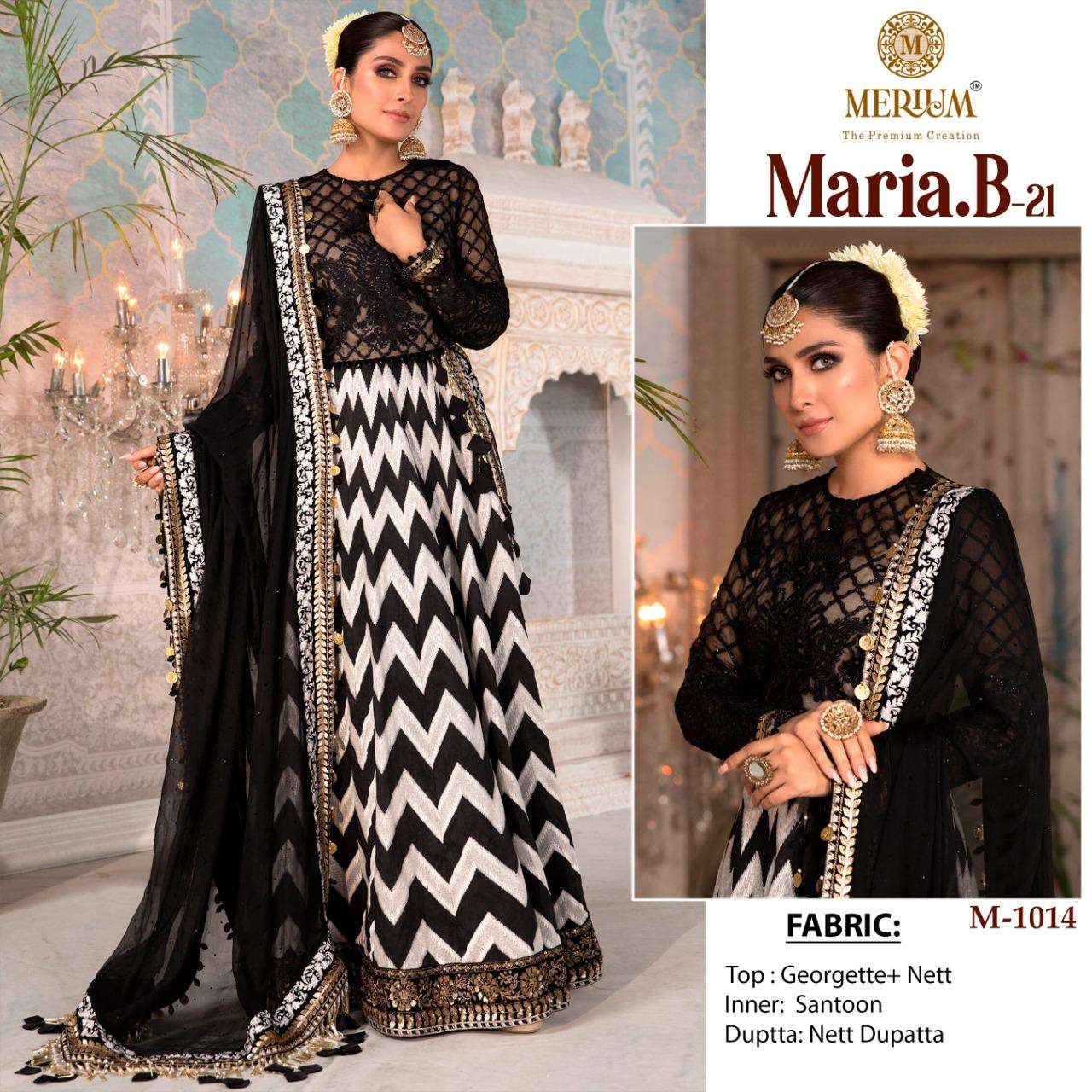 MARIA.B-21 BY MERIUM 1014 TO 1016 SERIES BEAUTIFUL STYLISH ANARKALI SUITS FANCY COLORFUL CASUAL WEAR & ETHNIC WEAR & READY TO WEAR GEORGETTE AND NET DRESSES AT WHOLESALE PRICE
