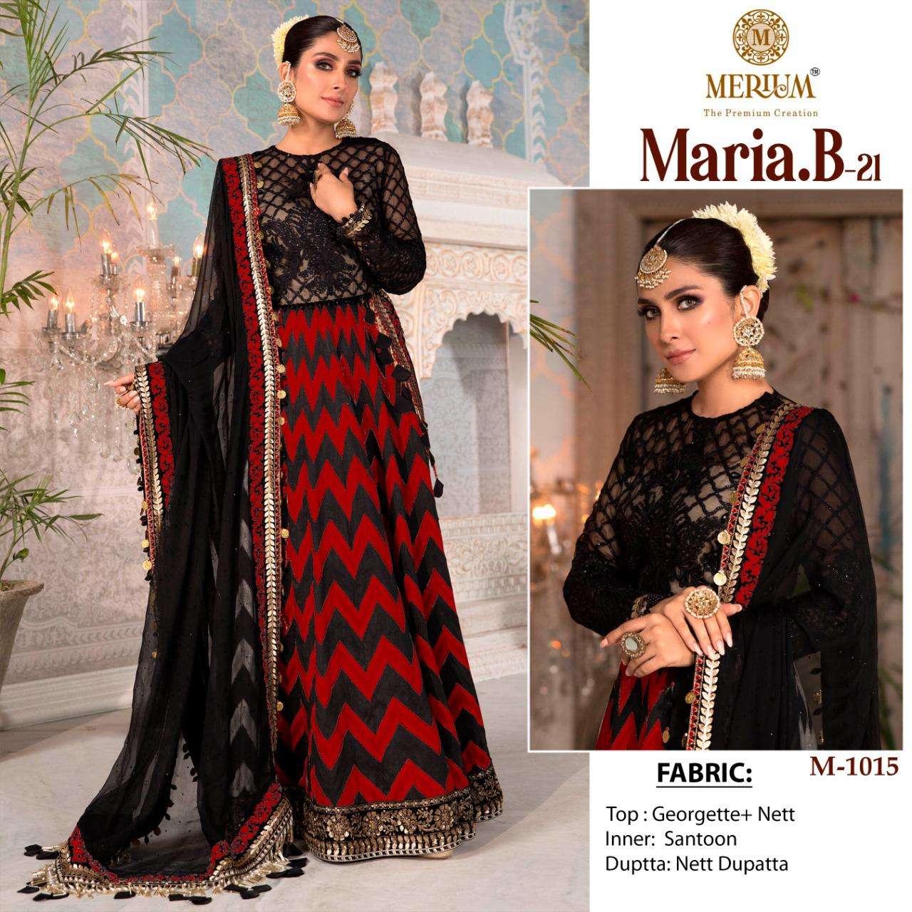 MARIA.B-21 BY MERIUM 1014 TO 1016 SERIES BEAUTIFUL STYLISH ANARKALI SUITS FANCY COLORFUL CASUAL WEAR & ETHNIC WEAR & READY TO WEAR GEORGETTE AND NET DRESSES AT WHOLESALE PRICE
