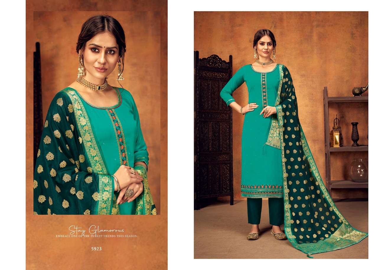 ASOPALAV VOL-19 BY KESSI FABRICS 5921 TO 5928 SERIES BEAUTIFUL SUITS COLORFUL STYLISH FANCY CASUAL WEAR & ETHNIC WEAR JAM SILK EMBROIDERED DRESSES AT WHOLESALE PRICE