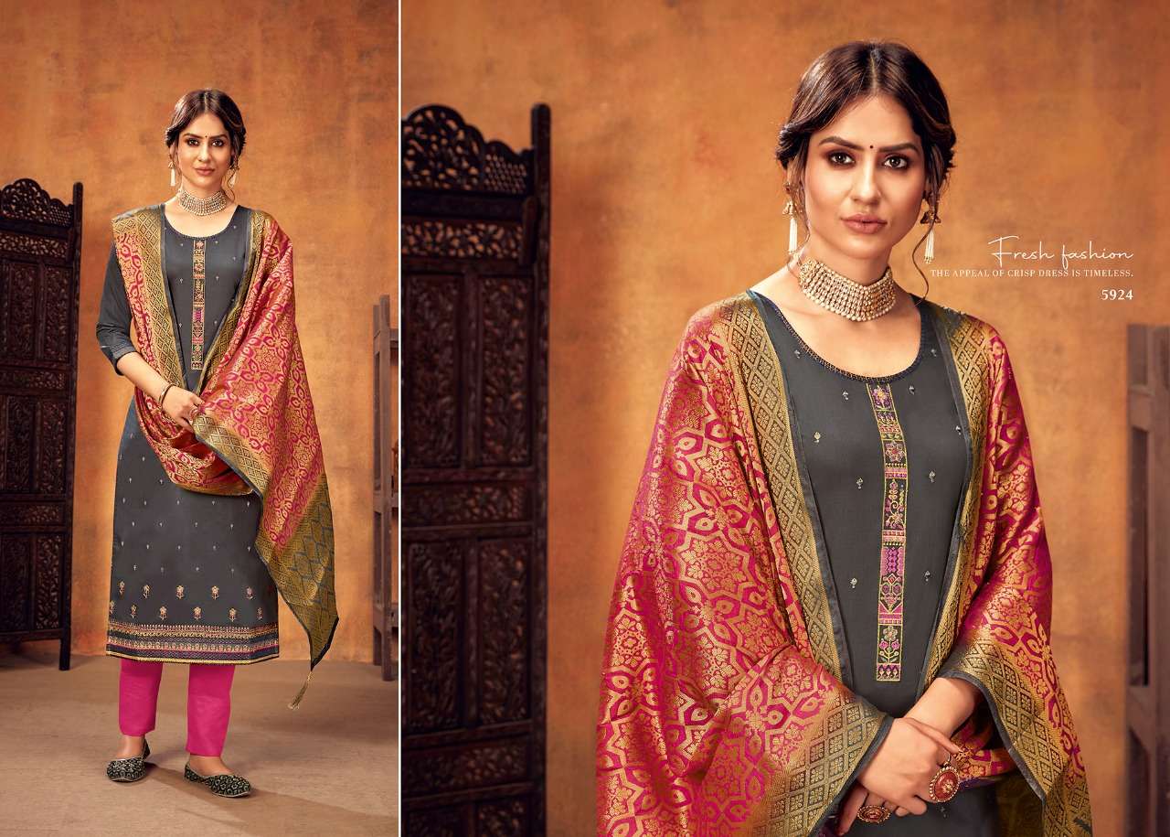 ASOPALAV VOL-19 BY KESSI FABRICS 5921 TO 5928 SERIES BEAUTIFUL SUITS COLORFUL STYLISH FANCY CASUAL WEAR & ETHNIC WEAR JAM SILK EMBROIDERED DRESSES AT WHOLESALE PRICE
