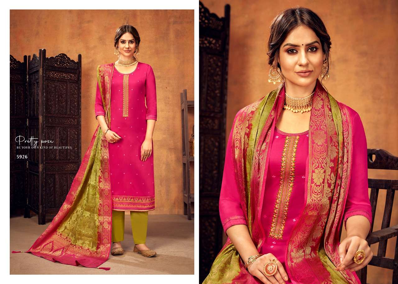 ASOPALAV VOL-19 BY KESSI FABRICS 5921 TO 5928 SERIES BEAUTIFUL SUITS COLORFUL STYLISH FANCY CASUAL WEAR & ETHNIC WEAR JAM SILK EMBROIDERED DRESSES AT WHOLESALE PRICE