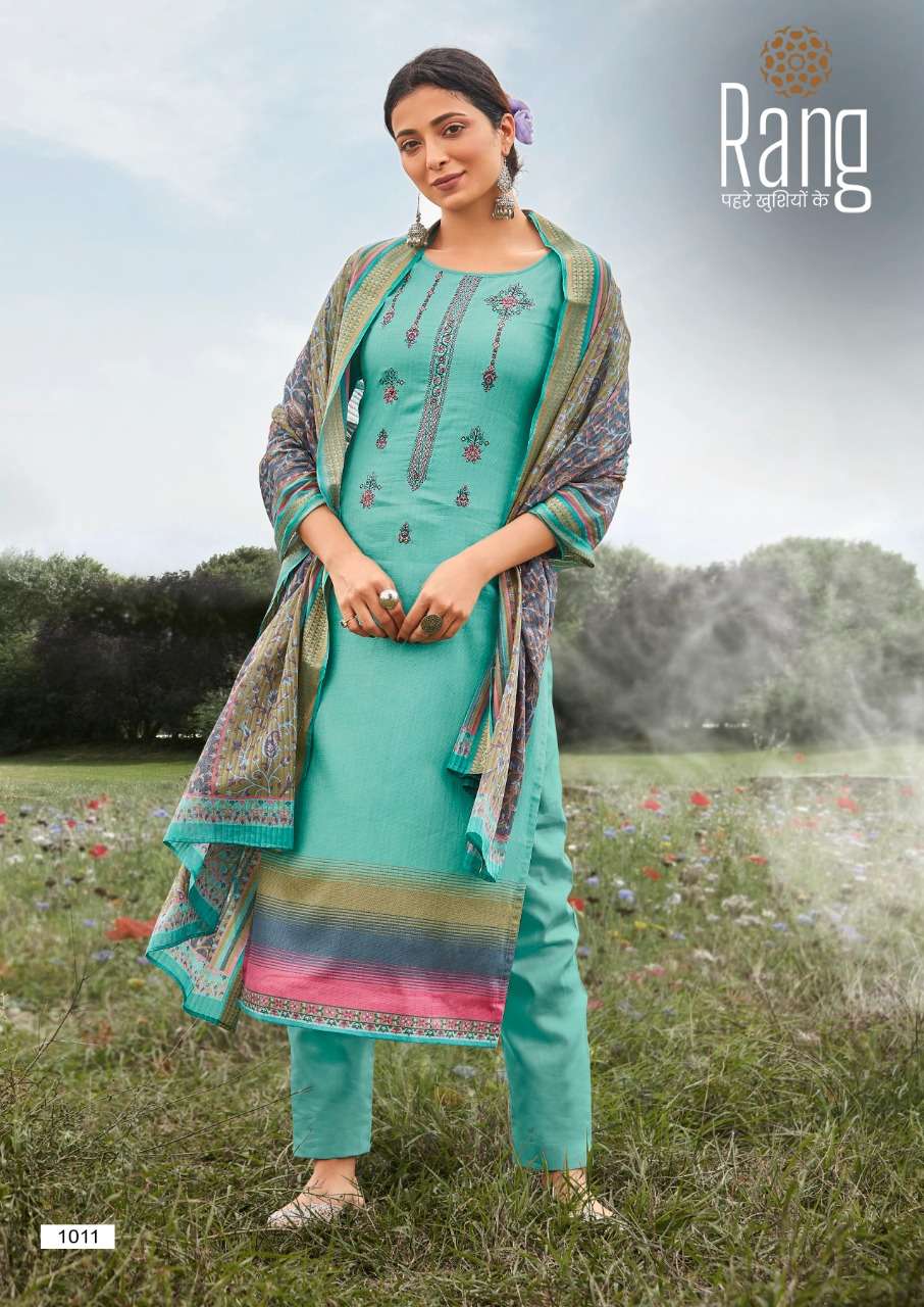 MALHAR BY RANG 1011 TO 1014 SERIES BEAUTIFUL SUITS COLORFUL STYLISH FANCY CASUAL WEAR & ETHNIC WEAR JAM SILK PRINT WITH WORK DRESSES AT WHOLESALE PRICE