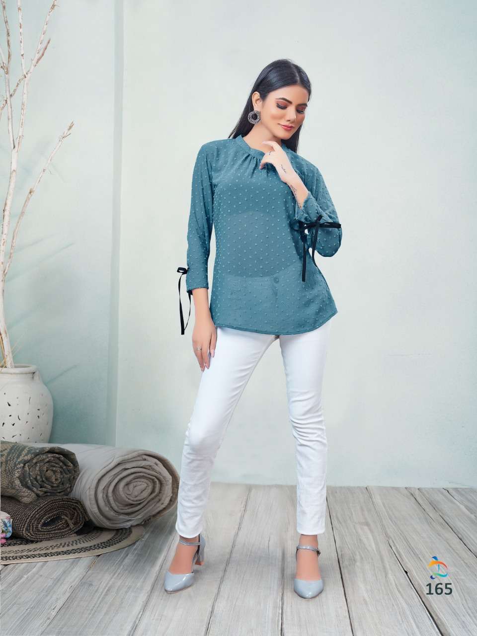 ALEEZA BY DOVI FASHION 160 TO 168 SERIES DESIGNER STYLISH FANCY COLORFUL BEAUTIFUL PARTY WEAR & ETHNIC WEAR COLLECTION CHIFFON TOPS AT WHOLESALE PRICE