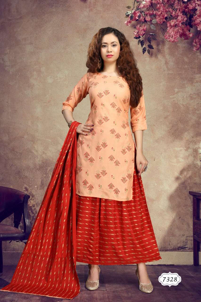 SUMAN VOL-2 BY FASHID WHOLESALE 7328-A TO 7328-F SERIES BEAUTIFUL SUITS COLORFUL STYLISH FANCY CASUAL WEAR & ETHNIC WEAR RAYON DRESSES AT WHOLESALE PRICE