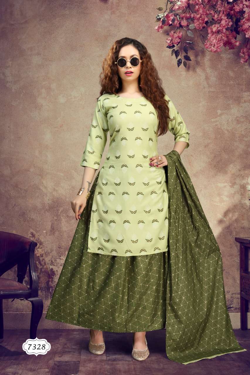 SUMAN VOL-2 BY FASHID WHOLESALE 7328-A TO 7328-F SERIES BEAUTIFUL SUITS COLORFUL STYLISH FANCY CASUAL WEAR & ETHNIC WEAR RAYON DRESSES AT WHOLESALE PRICE