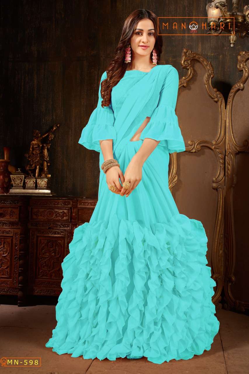 MANOHARI VOL-4 BY MANOHARI INDIAN TRADITIONAL WEAR COLLECTION BEAUTIFUL STYLISH FANCY COLORFUL PARTY WEAR & OCCASIONAL WEAR VICHITRA SILK SAREES AT WHOLESALE PRICE