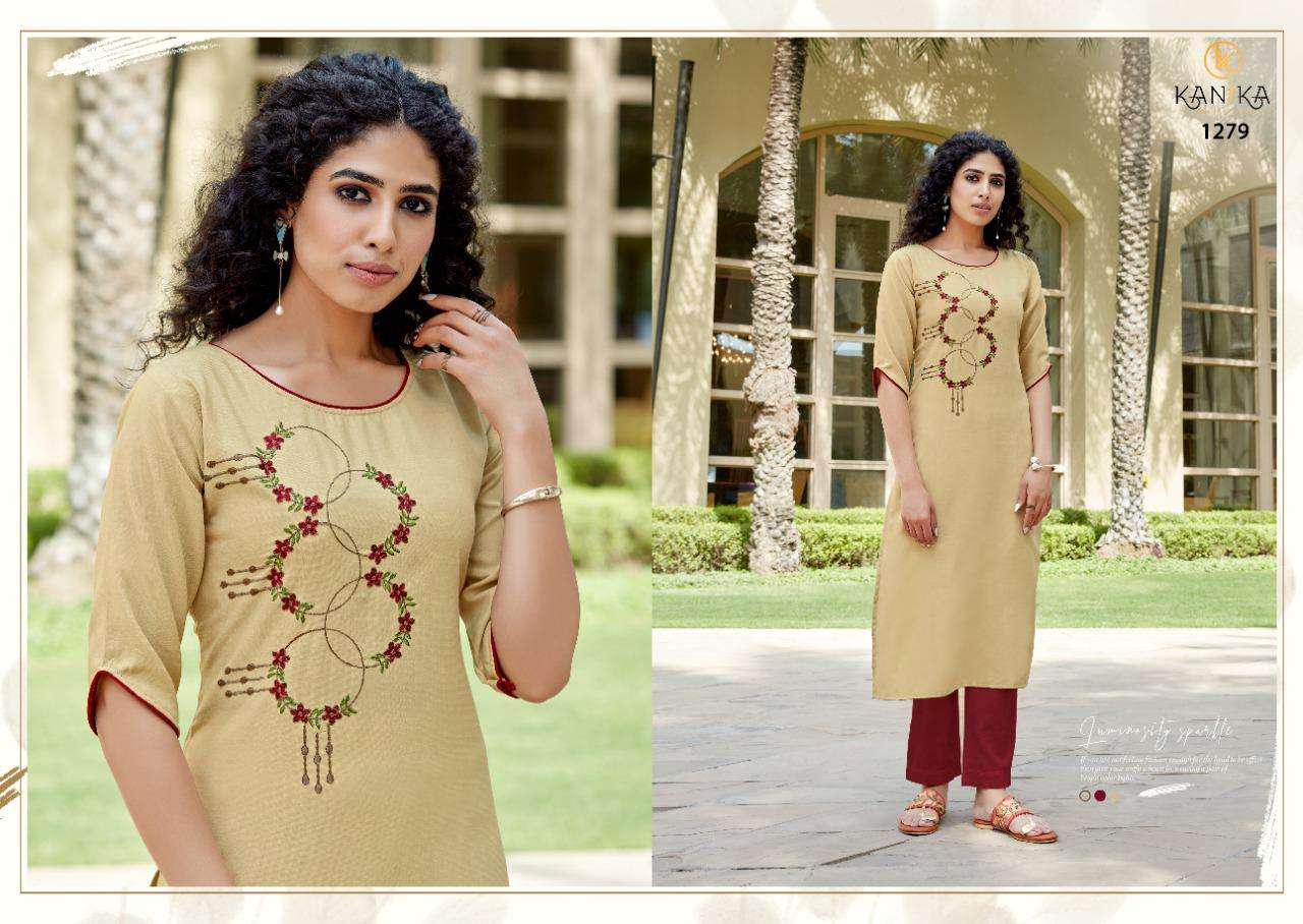 ADITI VOL-9 BY KANIKA 1273 TO 1282 SERIES DESIGNER STYLISH FANCY COLORFUL BEAUTIFUL PARTY WEAR & ETHNIC WEAR COLLECTION RUBY SILK EMBROIDERED KURTIS AT WHOLESALE PRICE