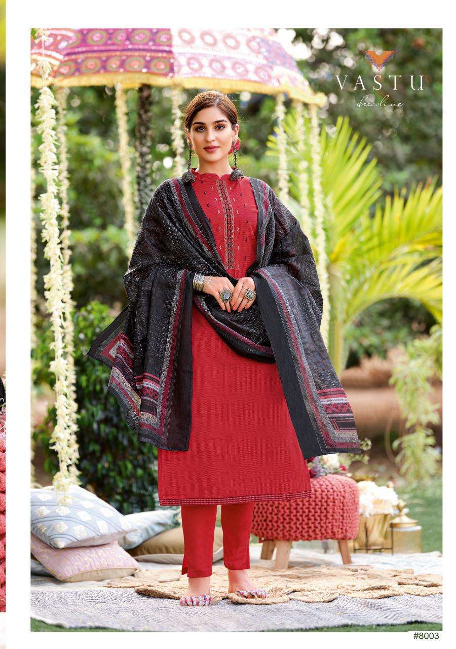 PAKEEZAH VOL-8 BY VASTU TEX 8001 TO 8008 SERIES BEAUTIFUL STYLISH SUITS FANCY COLORFUL CASUAL WEAR & ETHNIC WEAR & READY TO WEAR COTTON LAWN PRINTED DRESSES AT WHOLESALE PRICE