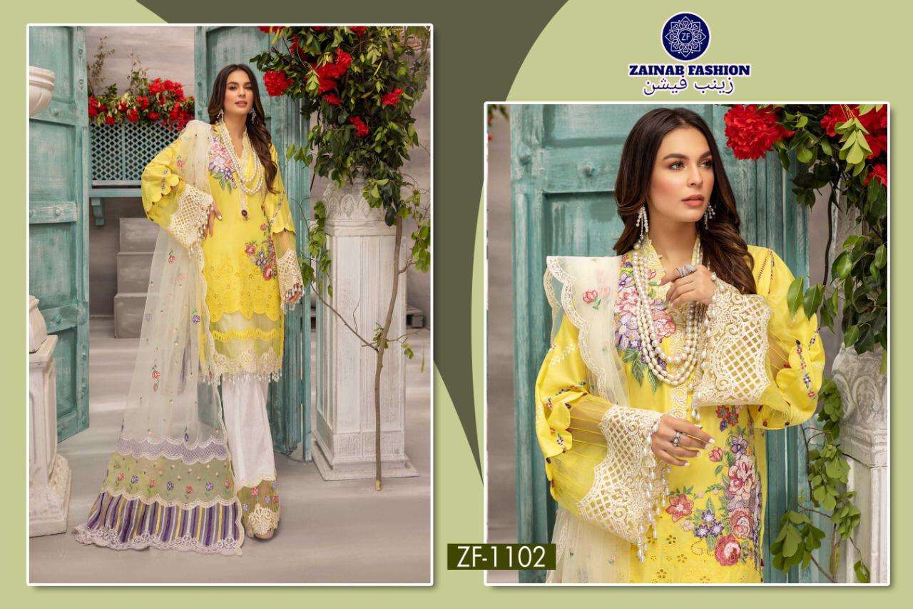 ADAN LIBAAS VOL-1 BY ZAINAB FASHION 1101 TO 1102 SERIES BEAUTIFUL WINTER COLLECTION SUITS STYLISH FANCY COLORFUL CASUAL WEAR & ETHNIC WEAR HEAVY JAM SATIN COTTON WITH WORK DRESSES AT WHOLESALE PRICE