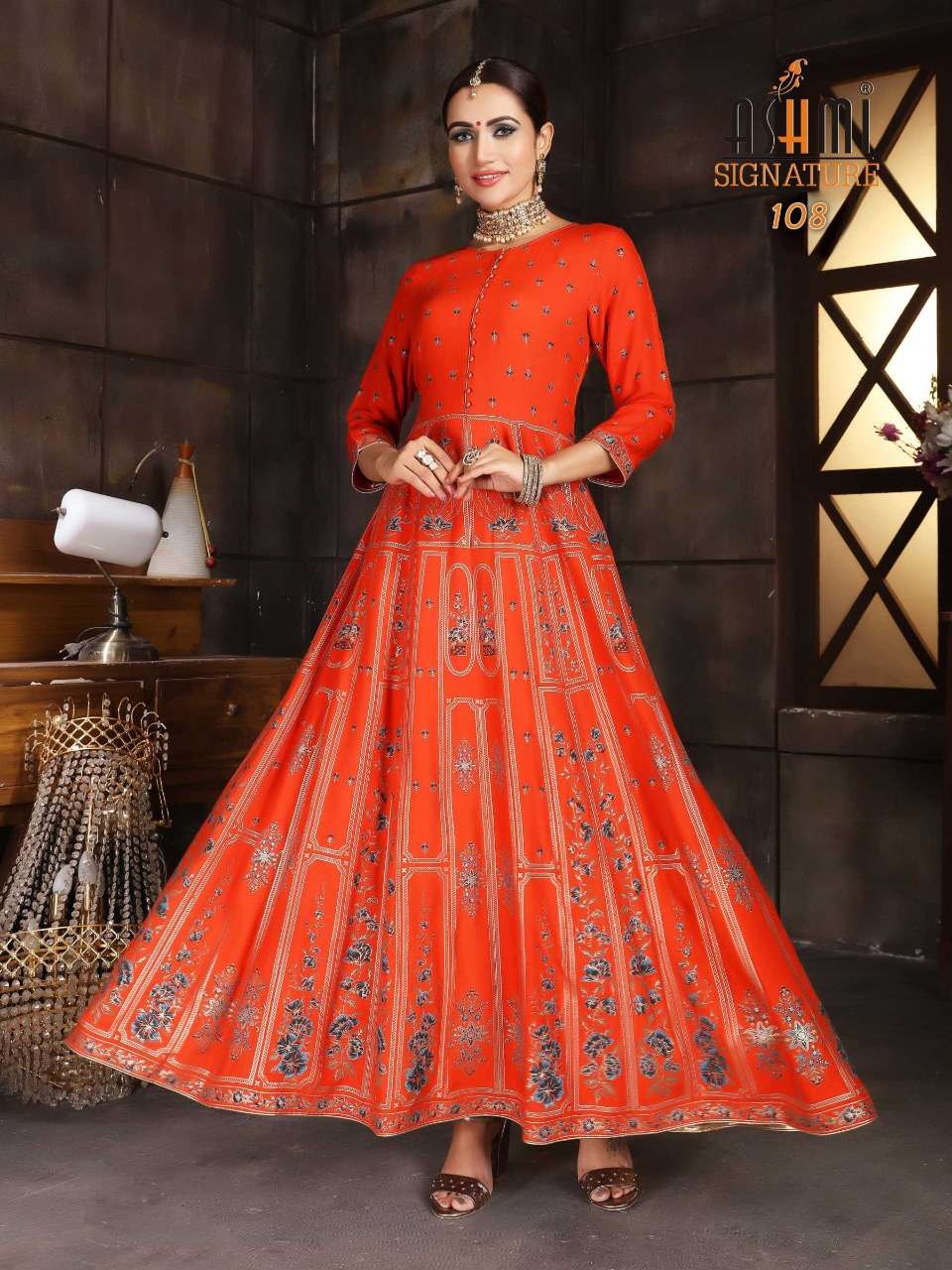 SAYONI BY ASHMI 101 TO 108 SERIES DESIGNER STYLISH FANCY COLORFUL BEAUTIFUL PARTY WEAR & ETHNIC WEAR COLLECTION RAYON FOIL PRINT GOWNS AT WHOLESALE PRICE