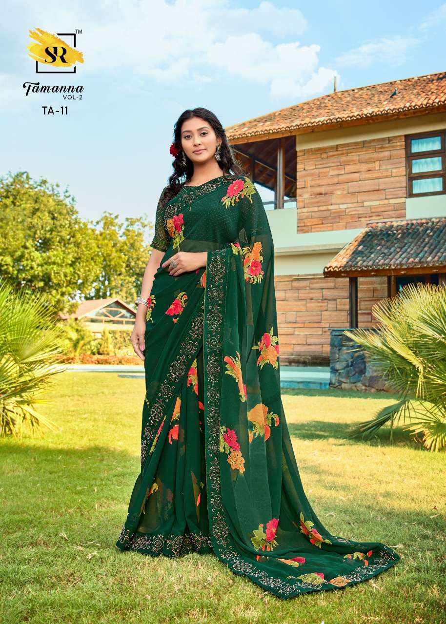 TAMANNA VOL-2 BY SR 11 TO 22 SERIES INDIAN TRADITIONAL WEAR COLLECTION BEAUTIFUL STYLISH FANCY COLORFUL PARTY WEAR & OCCASIONAL WEAR FANCY SAREES AT WHOLESALE PRICE