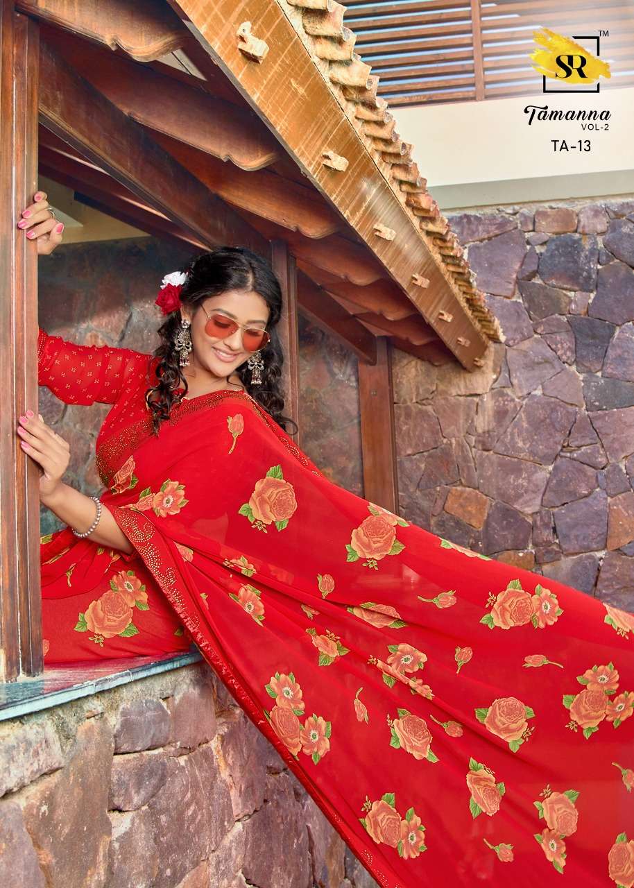 TAMANNA VOL-2 BY SR 11 TO 22 SERIES INDIAN TRADITIONAL WEAR COLLECTION BEAUTIFUL STYLISH FANCY COLORFUL PARTY WEAR & OCCASIONAL WEAR FANCY SAREES AT WHOLESALE PRICE