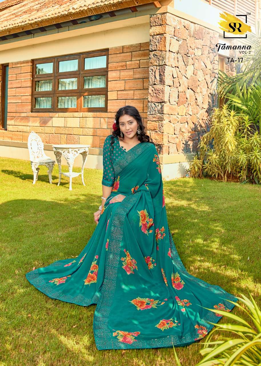 TAMANNA VOL-2 BY SR 11 TO 22 SERIES INDIAN TRADITIONAL WEAR COLLECTION BEAUTIFUL STYLISH FANCY COLORFUL PARTY WEAR & OCCASIONAL WEAR FANCY SAREES AT WHOLESALE PRICE