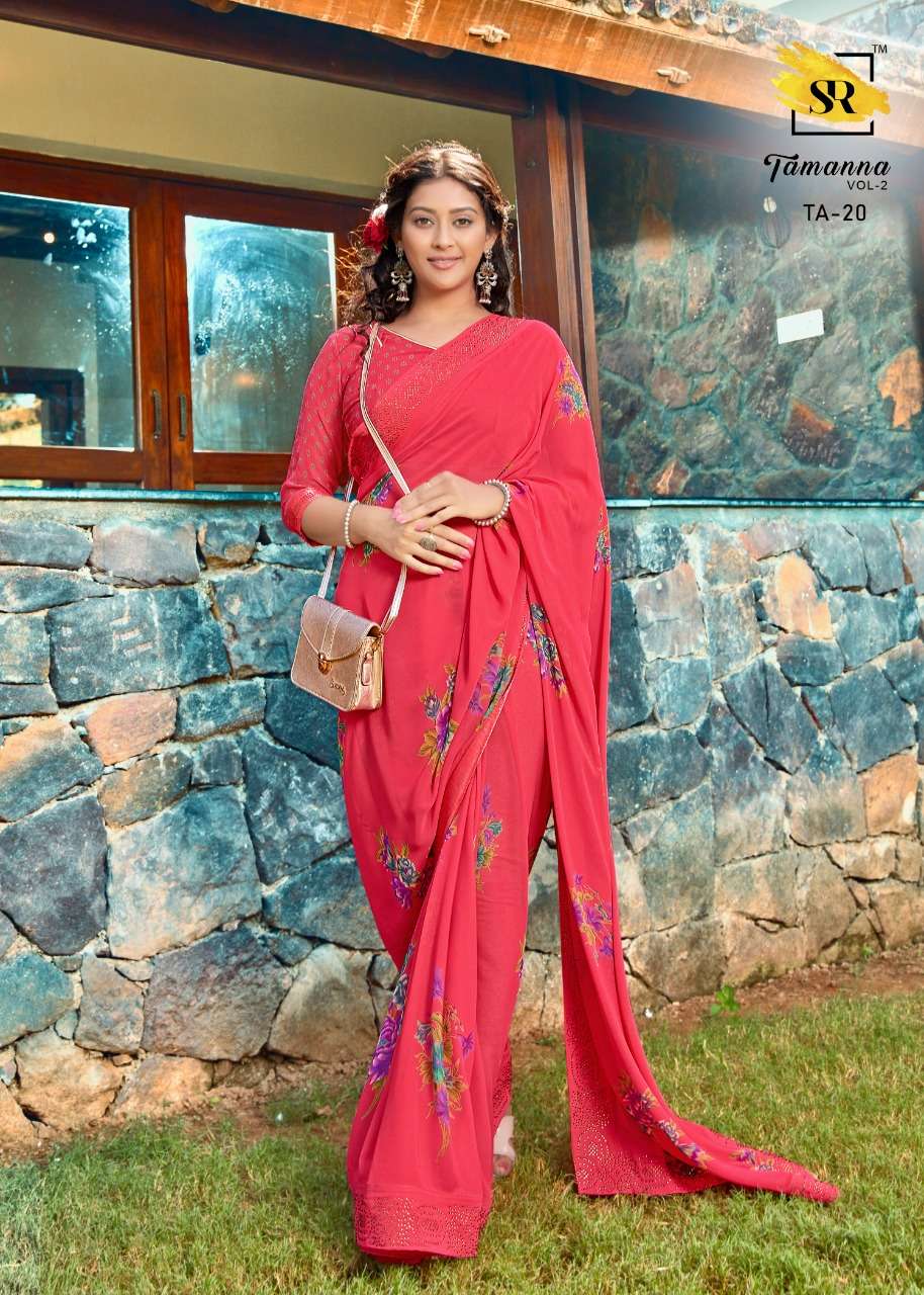 TAMANNA VOL-2 BY SR 11 TO 22 SERIES INDIAN TRADITIONAL WEAR COLLECTION BEAUTIFUL STYLISH FANCY COLORFUL PARTY WEAR & OCCASIONAL WEAR FANCY SAREES AT WHOLESALE PRICE
