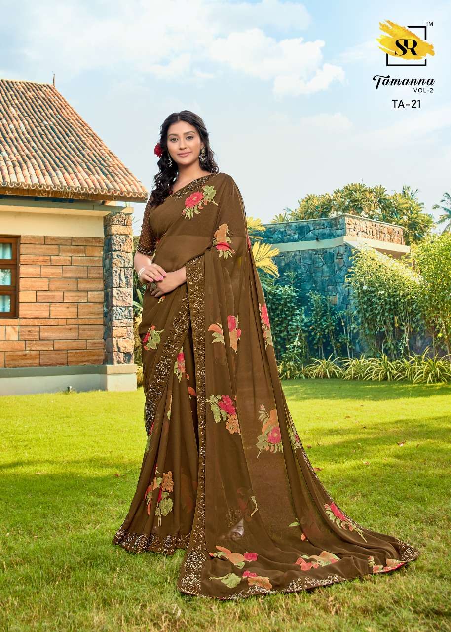 TAMANNA VOL-2 BY SR 11 TO 22 SERIES INDIAN TRADITIONAL WEAR COLLECTION BEAUTIFUL STYLISH FANCY COLORFUL PARTY WEAR & OCCASIONAL WEAR FANCY SAREES AT WHOLESALE PRICE