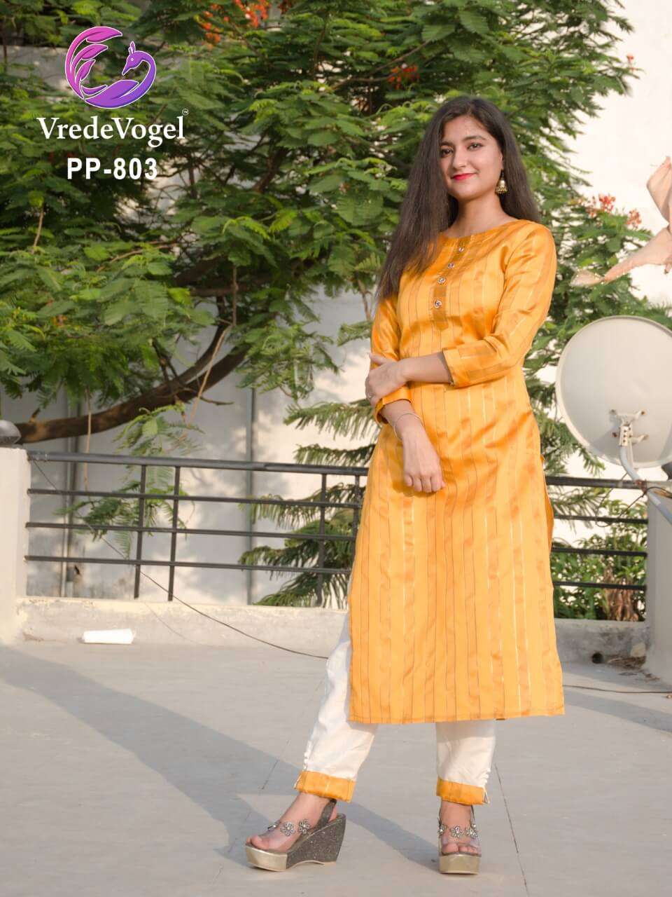 KHUSHIYA BY VREDE VOGEL 801 TO 806 SERIES DESIGNER STYLISH FANCY COLORFUL BEAUTIFUL PARTY WEAR & ETHNIC WEAR COLLECTION SILK WEAVING KURTIS WITH BOTTOM AT WHOLESALE PRICE