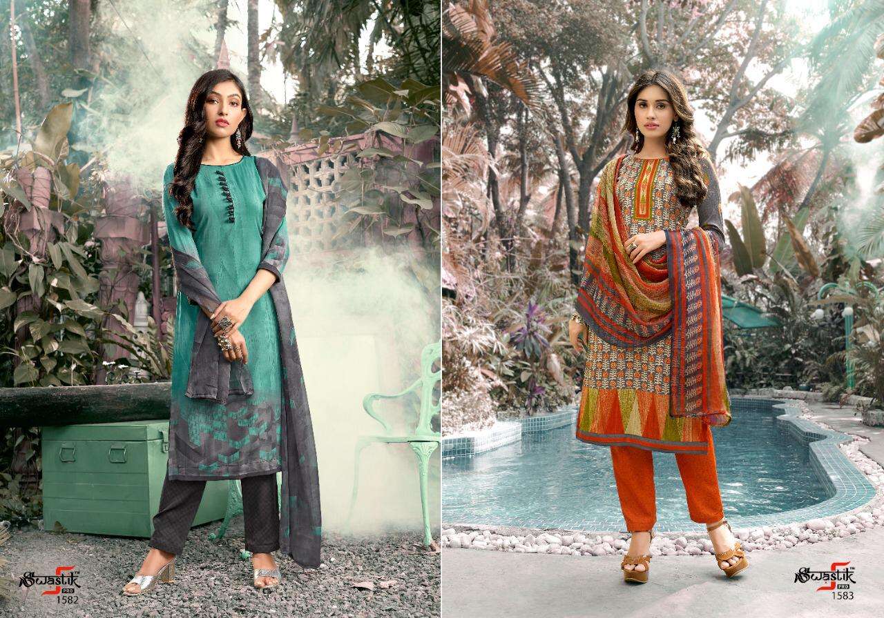 SWASTIK VOL-45 BY ANMOL TEX 1581 TO 1598 SERIES BEAUTIFUL SUITS COLORFUL STYLISH FANCY CASUAL WEAR & ETHNIC WEAR AMERICAN CREPE PRINT DRESSES AT WHOLESALE PRICE