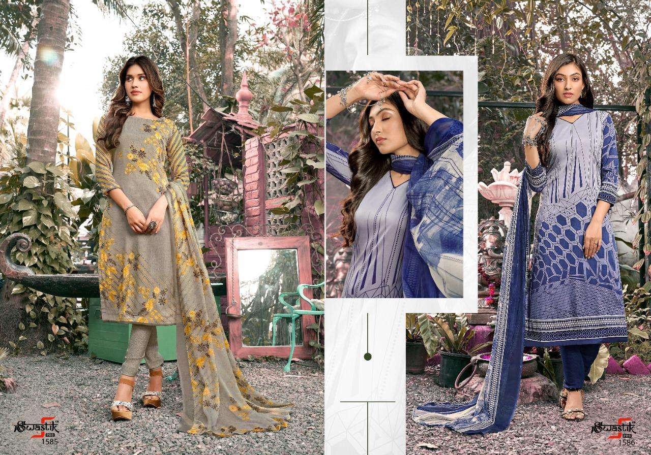 SWASTIK VOL-45 BY ANMOL TEX 1581 TO 1598 SERIES BEAUTIFUL SUITS COLORFUL STYLISH FANCY CASUAL WEAR & ETHNIC WEAR AMERICAN CREPE PRINT DRESSES AT WHOLESALE PRICE