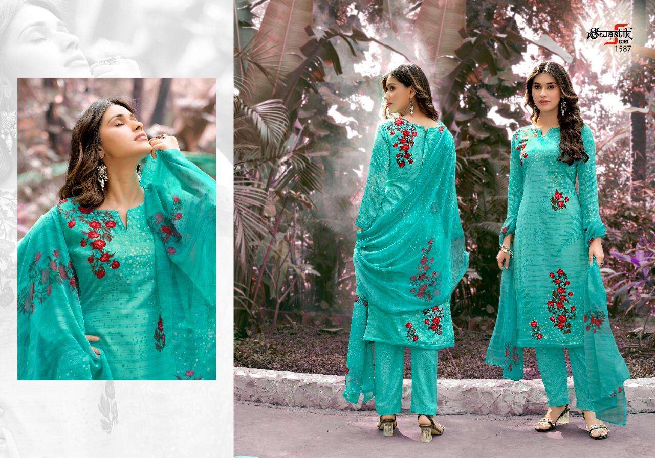 SWASTIK VOL-45 BY ANMOL TEX 1581 TO 1598 SERIES BEAUTIFUL SUITS COLORFUL STYLISH FANCY CASUAL WEAR & ETHNIC WEAR AMERICAN CREPE PRINT DRESSES AT WHOLESALE PRICE