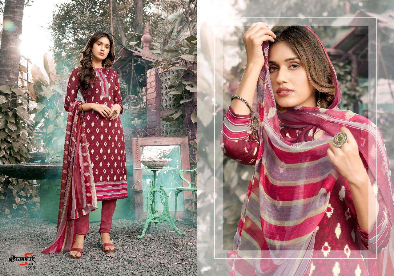 SWASTIK VOL-45 BY ANMOL TEX 1581 TO 1598 SERIES BEAUTIFUL SUITS COLORFUL STYLISH FANCY CASUAL WEAR & ETHNIC WEAR AMERICAN CREPE PRINT DRESSES AT WHOLESALE PRICE